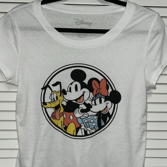 Disney Women's White Cap Sleeve Tee with Mickey and Friends - Picture 2 of 3